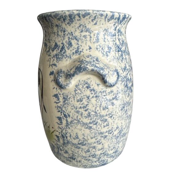 Molly Dallas Molly’s Cows Blue Spatterware 6” Jug - Picture 2 of 8